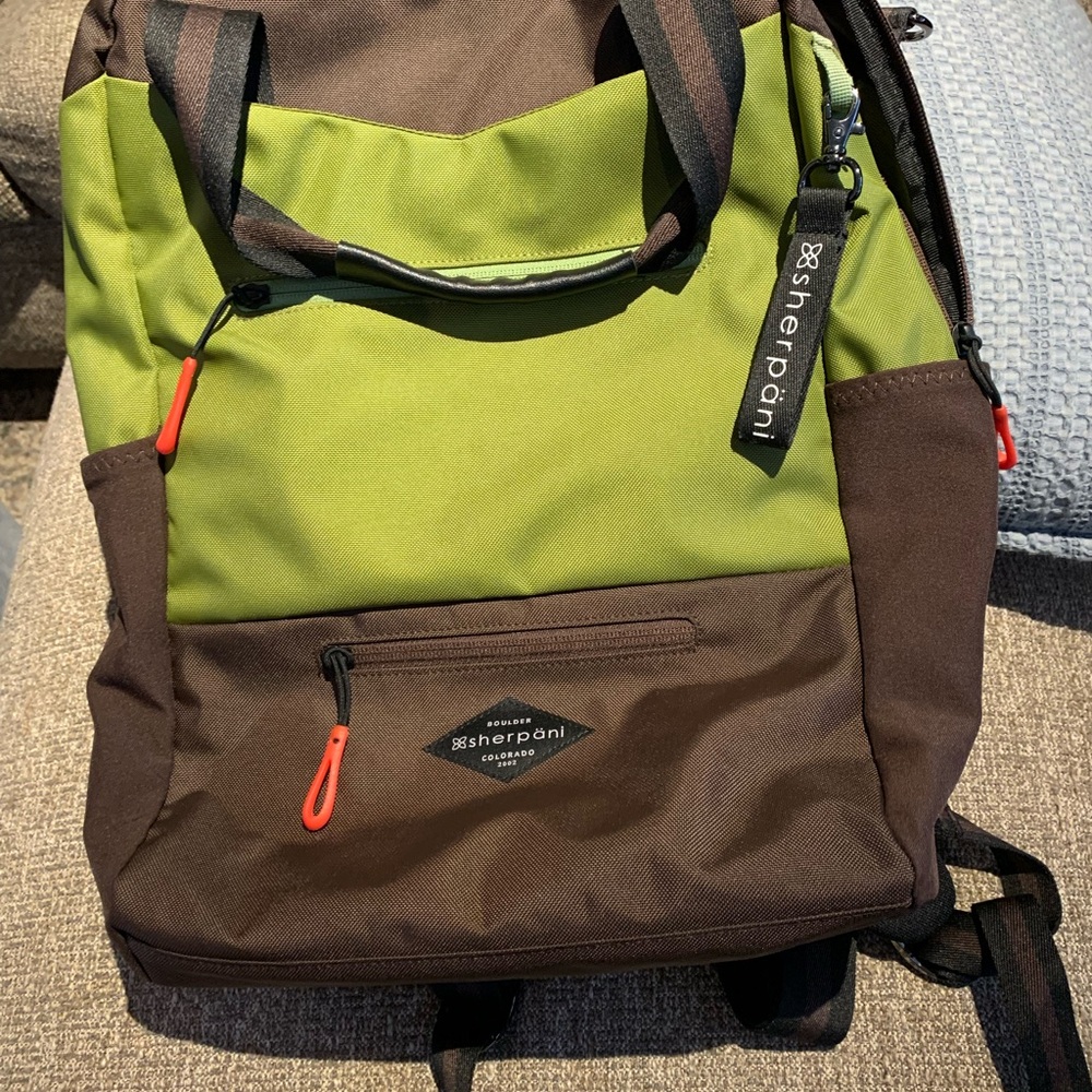 Sherpani Green and Brown Men's Backpack